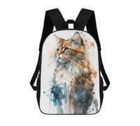 sinyumoney Cat Watercolor Sac À Dos Scolaire Imprimé En 3D Pour Garçons Et Filles, Sac À Dos Pour Ordinateur Portable Pour Enfants/étudiants/adultes 17inch