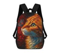 sinyumoney Cat with Butterfly on Nose Sacs À Dos Scolaires Pour Enfants, Sac D'école Imprimé En 3D Pour Garçons, Élèves Du Primaire Et Du Collège 17inch