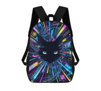 sinyumoney Cat with Neon Lights Sacs À Dos, Sac À Dos Enfant, Sac D'école, Sac À Dos De Voyage Imprimé En 3D, Accessoire De Mode, Sac À Dos Imperméable Pour Enfants 17inch