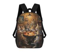 sinyumoney Cats Beer In A Tavern Sacs À Dos Imprimés En 3D Pour Enfants, Sacs D'école Tendance Pour Garçons, Sacs De Voyage, Sacs Scolaires Pour Élèves Du Primaire 17inch