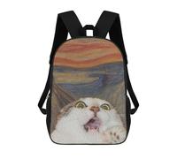 sinyumoney Cat's Emotional Painting Sac À Dos Scolaire Pour Enfants 17 Pouces, Sac À Dos Décontracté Pour Les Voyages, Grand Sac À Dos De Jour Pour Garçons Et Filles 17inch