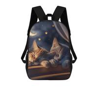 sinyumoney Cats in Moonlight V2 Sacs À Dos Scolaires Pour Enfants, Sac D'école Imprimé En 3D Pour Garçons, Élèves Du Primaire Et Du Collège 17inch