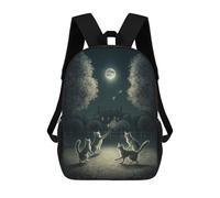 sinyumoney Cats Playing Badminton Sac À Dos Scolaire Pour Filles Et Garçons, Avec Poche, Sac À Dos Tendance Pour Enfants 17inch