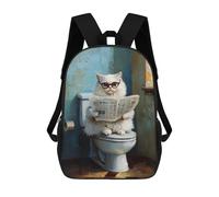 sinyumoney Cats Reading Newspaper Sac À Dos Scolaire Imprimé En 3D Pour Enfants, Sac À Dos De Voyage, Sac Tendance Et Décontracté Pour Écoliers 17inch