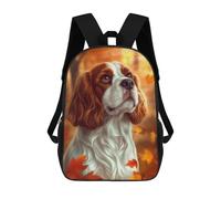 sinyumoney Cavalier King Charles Spaniel Autumn Portrait Sac À Dos Scolaire Imprimé En 3D Pour Garçons Et Filles, Sac À Dos Pour Ordinateur Portable Pour Enfants/étudiants/adultes 17inch