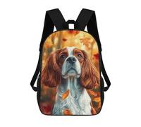 sinyumoney Cavalier King Charles Spaniel in Autumn Sac À Dos Scolaire Pour Enfants Imprimé En 3D, Idéal Pour Les Voyages Et Les Livres 17inch