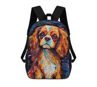 sinyumoney Cavalier King Color Sacs À Dos Pour Enfants, Cartables Imprimés En 3D, Sacs À Dos Pour Élèves Du Primaire Et Du Collège, Garçons Et Filles 17inch