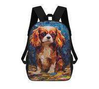 sinyumoney Cavalier King Colorful Sac À Dos Scolaire Pour Enfants 17 Pouces, Sac À Dos Décontracté Pour Les Voyages, Grand Sac À Dos De Jour Pour Garçons Et Filles 17inch