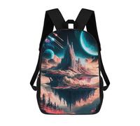 sinyumoney Celestial Castle Realms Sac À Dos Scolaire Pour Enfants, Sac D'école Imprimé En 3D, Sac D'école Tendance Pour Garçons, Élèves Du Primaire Et Du Collège 17inch