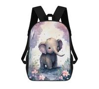 sinyumoney Charming Elephant in Blossom Forest Sac À Dos Enfant Tendance Et Amusant, Sac À Dos Pour Garçons Et Adolescents, Sac D'école Imprimé En 3D Pour Garçons 17inch