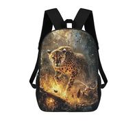 sinyumoney Cheetah in Flames Sac À Dos Scolaire Pour Adolescents, Imprimé En 3D, Ajustable, À Poches Tendance, Pour Enfants, Garçons, Filles, Étudiants Et Adolescents 17inch