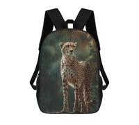 sinyumoney Cheetah in Rainy Forest Sac À Dos Scolaire Imprimé En 3D Pour Garçons Et Filles, Sac À Dos Pour Enfants, Sac De Voyage 17inch