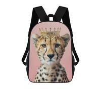 sinyumoney Cheetah King Sac À Dos Scolaire Enfant Tendance Et Décontracté, Sac À Dos Imprimé En 3D Pour Garçon, Grand Sac À Dos 17inch