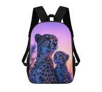sinyumoney Cheetah Mother And Cub Sac À Dos Imprimé En 3D Pour Enfants, Sac À Dos Scolaire, Sac À Dos De Voyage Pour Enfants, Sac À Livres Grande Capacité, Sac À Dos Pour Enfants 17inch