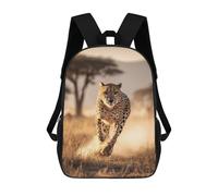 sinyumoney Cheetah Running in Savannah Sac À Dos Scolaire Pour Enfants 17 Pouces, Sac À Dos Décontracté Pour Les Voyages, Grand Sac À Dos De Jour Pour Garçons Et Filles 17inch