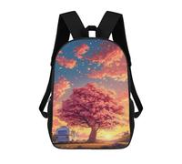 sinyumoney Cherry Blossom Camper Sunset-1 Sac À Dos Scolaire Imprimé En 3D Pour Enfants, Sac À Dos De Voyage, Sac Tendance Et Décontracté Pour Écoliers 17inch