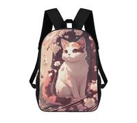 sinyumoney Cherry Blossom Cat-8 Sacs À Dos Imprimés En 3D Pour Enfants, Sacs D'école Tendance Pour Garçons, Sacs De Voyage, Sacs Scolaires Pour Élèves Du Primaire 17inch