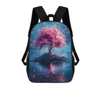 sinyumoney Cherry Blossom Island Fantasy Sac À Dos Scolaire Pour Enfants, Imprimé En 3D, Pour Garçons, Élèves Du Primaire Et Du Collège 17inch