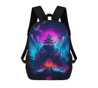 sinyumoney Cherry Blossom Japan Neon Sac À Dos Enfant, Sac D'école, Sac À Dos Imprimé 3D Avec Motif De Dessin Animé, Grande Capacité, Pour Garçons Et Filles 17inch