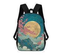 sinyumoney Cherry Blossom Moon Night Sac À Dos Scolaire Pour Enfants, Imprimé En 3D, Tendance Et Décontracté, Pour Garçons, Élèves Du Primaire Et Du Collège 17inch