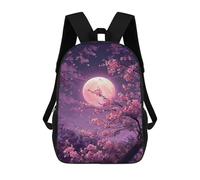 sinyumoney Cherry Blossom Moon Night Sacs À Dos Tendance Imprimés En 3D 17inch Sac D'école Décontracté Pour Enfants, Garçons, Élèves Du Primaire Et Du Collège