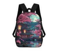 sinyumoney Cherry Blossom Moonlit Garden Sacs À Dos, Sac À Dos Enfant, Sac D'école, Sac À Dos De Voyage Imprimé En 3D, Accessoire De Mode, Sac À Dos Imperméable Pour Enfants 17inch