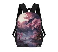 sinyumoney Cherry Blossom Moonlit Landscape -1 Sacs À Dos Pour Enfants, Cartables 3D Personnalisés Pour Garçons Et Filles, Grands Sacs À Dos Scolaires Décontractés 17inch