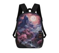 sinyumoney Cherry Blossom Moonlit Landscape Sac À Dos Enfant, Cartable, Sacs À Dos Scolaires Imprimés En 3D Pour Élèves Du Primaire Et Du Collège, Cadeau D'anniversaire Pour Adolescents 17inch