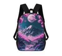 sinyumoney Cherry Blossom Moonlit Mountainscape Sac À Dos En Peluche À Motif Dessin Animé, Sac À Dos 3D Pour Enfants, Idée Cadeau D'anniversaire Pour Garçons Et Filles 17inch