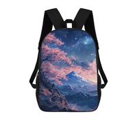 sinyumoney Cherry Blossom Mountain Night Sky Sac À Dos Scolaire, Sac À Dos De Travail Pour Ordinateur Portable, Sac À Dos Pour Garçons/filles/adolescents 17inch