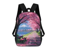 sinyumoney Cherry Blossom Pathway Scene-3 Sacs À Dos, Sac À Dos Enfant, Sac D'école, Sac À Dos De Voyage Imprimé En 3D, Accessoire De Mode, Sac À Dos Imperméable Pour Enfants 17inch