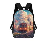 sinyumoney Cherry Blossom Train Journey -1 Sacs À Dos Pour Enfants, Sac À Dos Scolaire Imprimé En 3D Pour Enfants, Sac À Dos De Voyage, Sac À Livres Pour Enfants 17inch Sac D'école