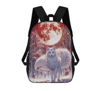 sinyumoney Cherry Blossom Wolf Sac À Dos, Cartable Imprimé En 3D, Sac À Goûter, Sac À Dos De Voyage, Sac À Dos Entre Amis, Sac À Dos Scolaire Pour Filles Et Garçons 17inch
