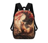 sinyumoney Cherry Fox Yin And Yang Sac À Dos Imprimé En 3D Pour Enfants, Sac D'école, Sac De Voyage Grande Capacité, Sac À Livres, Sac À Dos Pour Enfants 17inch