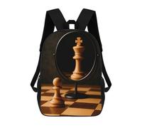 sinyumoney Chess Pawn King Reflection Sac À Dos Scolaire Pour Enfants, Sac À Dos De Voyage Décontracté, Grand Sac À Dos Pour Garçons Et Filles 17inch