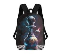 sinyumoney Chess Piece on Cosmic Board Sac À Dos Imprimé En 3D, Sac D'école Décontracté Et Tendance Pour Enfants, Sac D'école Pour Garçons, Collégiens 17inch