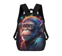 sinyumoney Chic Monkey with Glasses 17inch Sacs À Dos Scolaires Imprimés En 3D - Sacs À Dos Tendance Pour Garçons Du Primaire Et Du Collège