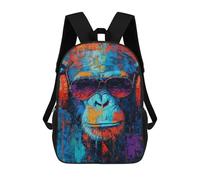 sinyumoney Chic Monkey with Sunglasses Sac À Dos Enfant, Cartable, Sacs À Dos Scolaires Imprimés En 3D Pour Élèves Du Primaire Et Du Collège, Cadeau D'anniversaire Pour Adolescents 17inch