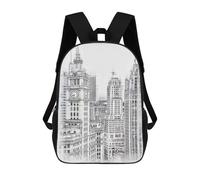 sinyumoney Chicago Buildings Sacs À Dos Pour Enfants, Sac D'école Imprimé En 3D, Cartable Pour Enfants, Sac De Voyage, Sac À Dos Garçon Fille, Sac D'école Pour Enfants 17inch