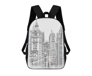 sinyumoney Chicago Buildings Sacs À Dos Pour Enfants, Sac D'école Imprimé En 3D, Cartable Pour Enfants, Sac De Voyage, Sac À Dos Garçon Fille, Sac D'école Pour Enfants 17inch