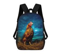 sinyumoney Chicken Galaxy Sac À Dos Scolaire Pour Filles Et Garçons, Avec Poche, Sac À Dos Tendance Pour Enfants 17inch