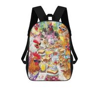 sinyumoney Chickens Tea Party with Dog-1 Sacs À Dos Scolaires Pour Garçons Et Filles, Sacs À Dos Décontractés Pour Le Sport, Sacs À Dos De Grande Capacité Pour L'école Primaire 17inch