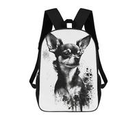 sinyumoney Chihuahua Black Ink Sacs À Dos Pour Enfants, Cartables Imprimés En 3D, Sacs À Dos Pour Élèves Du Primaire Et Du Collège (garçons Et Filles) 17inch