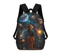 sinyumoney Child Exploring Space Sacs À Dos Pour Enfants, Sac À Dos Scolaire Imprimé En 3D Pour Enfants, Sac À Dos De Voyage, Sac À Livres Pour Enfants 17inch Sac D'école