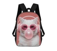 sinyumoney Chill Cat with Bubble Gum Sacs À Dos Imprimés En 3D Pour Enfants, Sacs D'école Tendance Pour Garçons, Élèves Du Primaire Et Du Collège 17inch