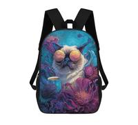 sinyumoney Chill Cat with Coffee Mug -1 Sac À Dos Scolaire Imprimé En 3D, Sac À Dos Tendance Pour Enfants, Sac À Dos Pour Garçons, Élèves Du Collège 17inch