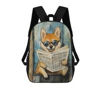 sinyumoney Chill Dog Reading Newspaper Sac À Dos Imprimé 3D Pour Enfants, Sac À Dos Léger Pour Écoliers Et Écoliers, Sac À Goûter Pour La Crèche 17inch
