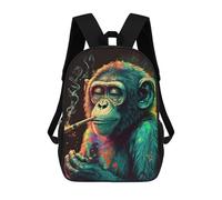 sinyumoney Chill Monkey -13 Sac À Dos Scolaire Pour Enfants, Imprimé En 3D, Tendance Et Décontracté, Pour Garçons, Élèves Du Primaire Et Du Collège 17inch