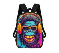sinyumoney Chill Monkey -18 Sac À Dos Scolaire Imprimé En 3D Pour Enfants, Sac À Dos De Voyage Tendance Et Décontracté Pour Écoliers 17inch