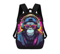 sinyumoney Chill Monkey -21 Sac À Dos Scolaire Pour Adolescents, Imprimé En 3D, Ajustable, À Poches Tendance, Pour Enfants, Garçons, Filles, Étudiants Et Adolescents 17inch